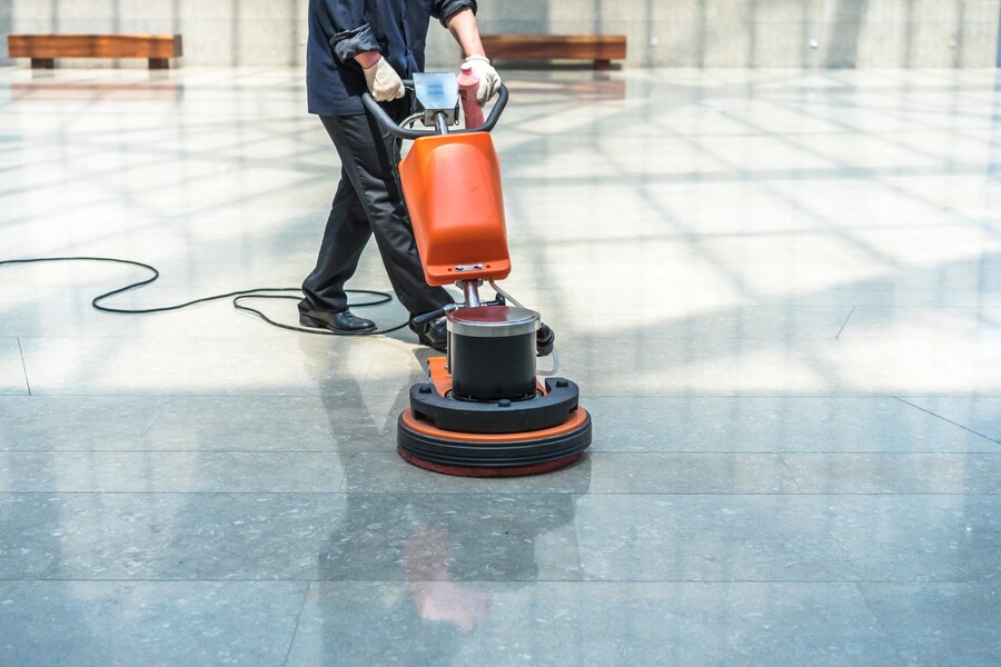 Commercial floor stripping by SET Services LLC